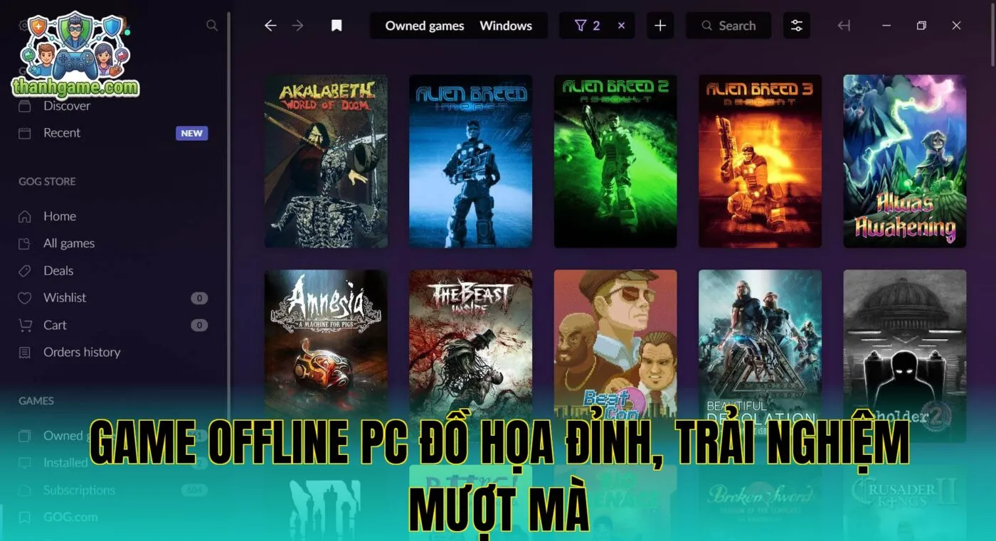 Game offline PC đồ họa đỉnh, trải nghiệm mượt mà