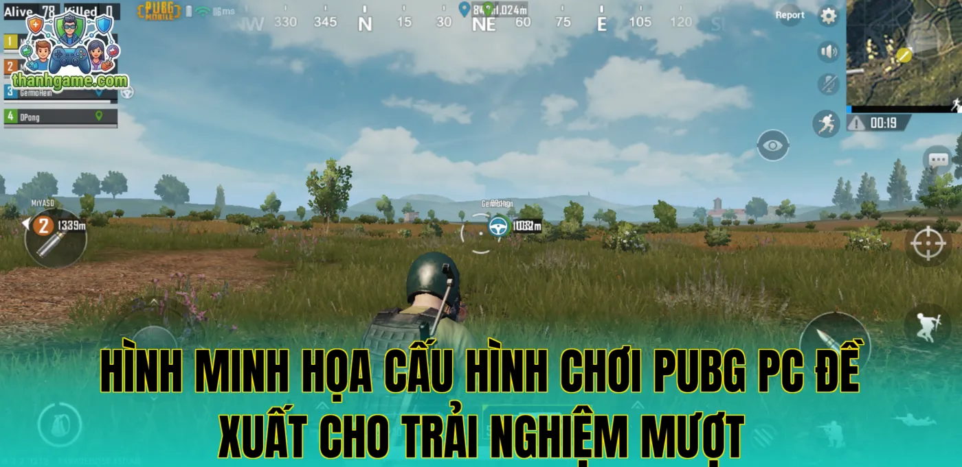 Hình minh họa cấu hình chơi PUBG PC đề xuất cho trải nghiệm mượt