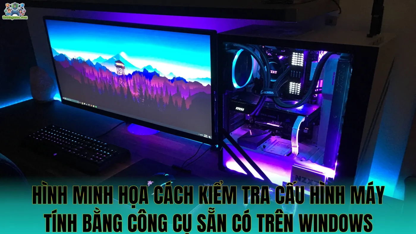 Hình minh họa cách kiểm tra cấu hình máy tính bằng công cụ sẵn có trên Windows